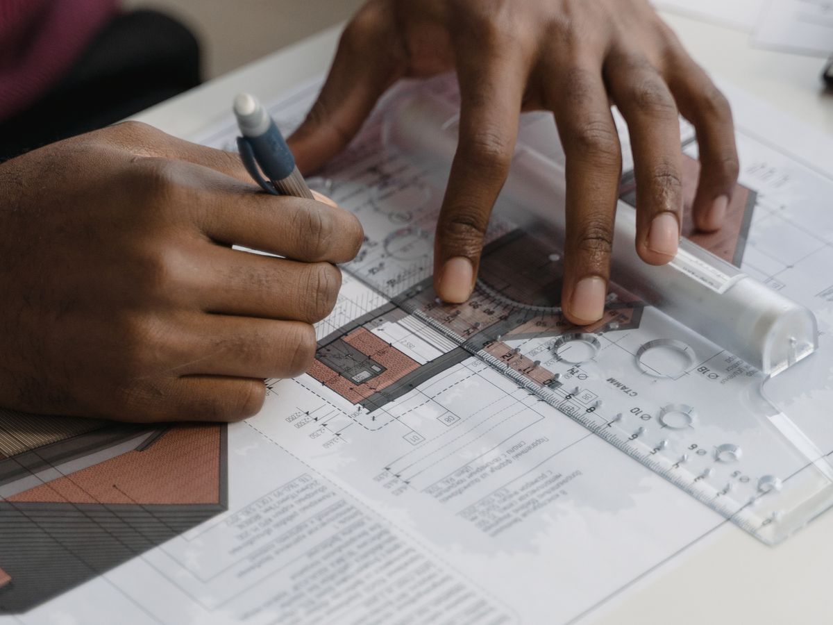 Mechanical engineer drafting